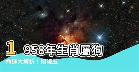 1958年屬狗|1958年屬狗的是什麼命